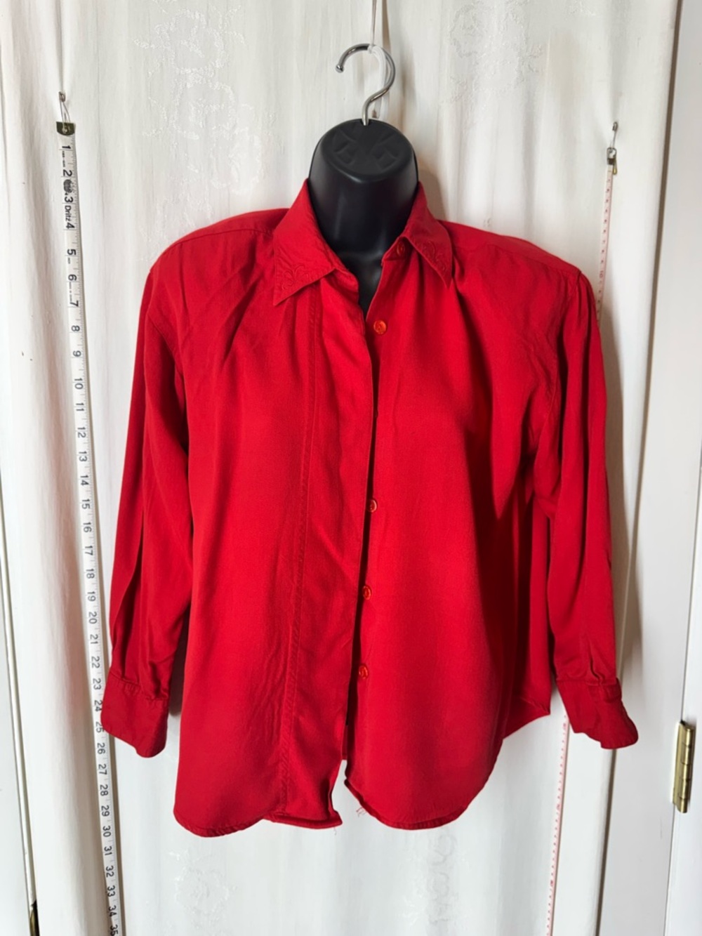 Vintage Red Button Down with Collar Detail
